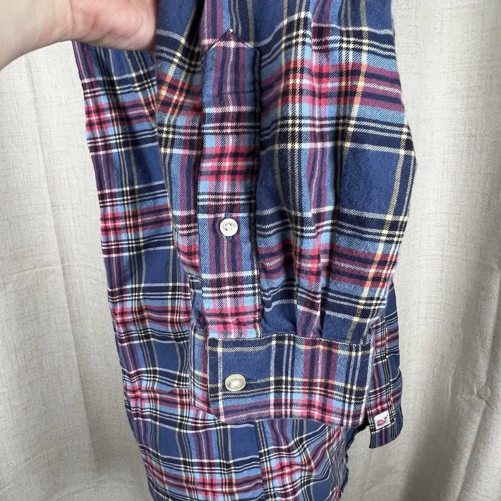 Vineyard Vines Mens Murray Long Sleeve Button Down Shirt‎ Small Red Blue Plaid